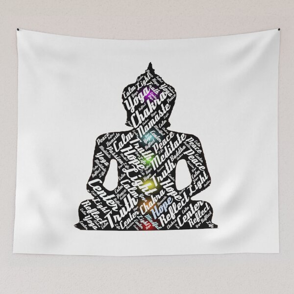 Item preview, Buddha Color Chakras Namaste Word Cloud  designed and sold by ReliableSupply.