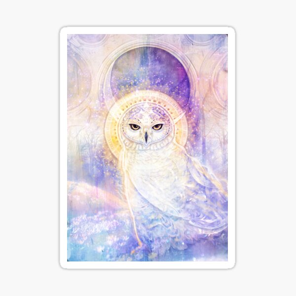 Item preview, Snow Moon - Beautiful Snowy Owl art, Magical Owl art, Witchy Art designed and sold by Jezhawk.