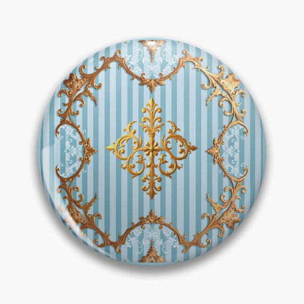 Item preview, Matte Turquoise Striped Gold Damask  designed and sold by DesignsByPrnces.