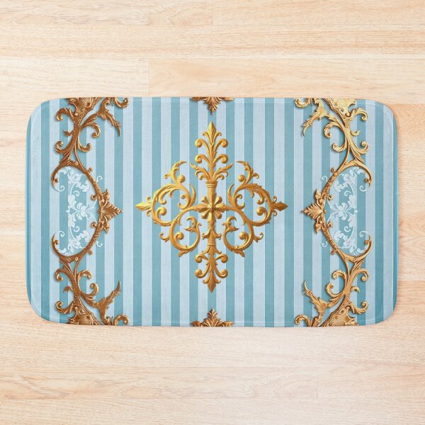 Item preview, Matte Turquoise Striped Gold Damask  designed and sold by DesignsByPrnces.