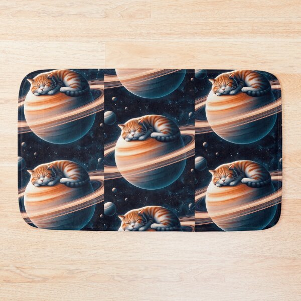 Item preview, Cat sleeping on Saturn in space designed and sold by Dogandesighn.