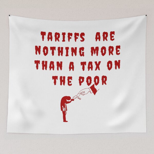 Item preview, Tariffs hit the wrong the most, Text with Drawing, Red designed and sold by AK-Hevonen.