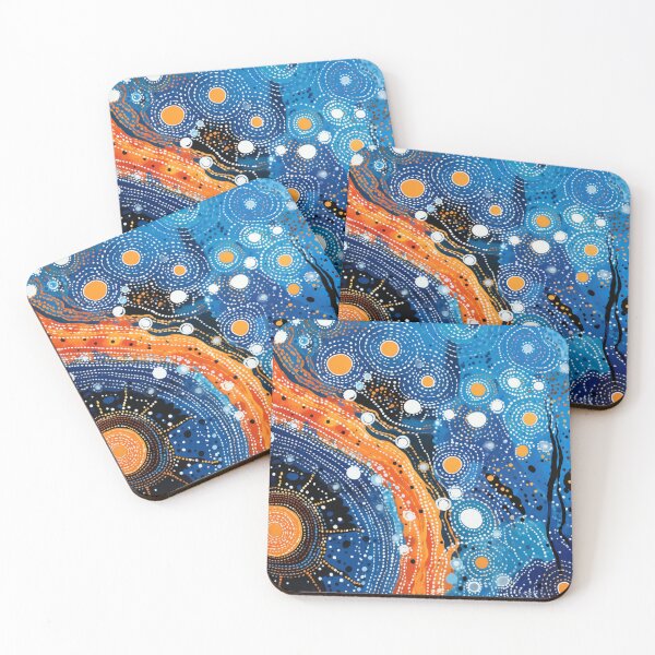 Item preview, Arte de puntos de inspiración aborigen: con un arroyo de lava caliente designed and sold by GrinGalore.