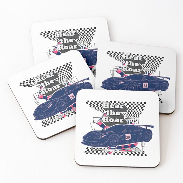 Item preview, Hear The Roar Speeding Black Racer On Fuchsia Tracks designed and sold by SplashTastic.