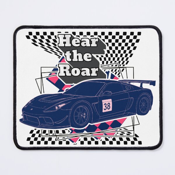 Item preview, Hear The Roar Speeding Black Racer On Fuchsia Tracks designed and sold by SplashTastic.