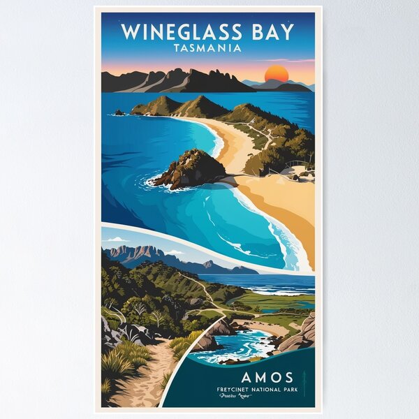 Item preview, Wineglass Bay Tasmania - Stunning Freycinet National Park Landscape Poster designed and sold by OPURA.
