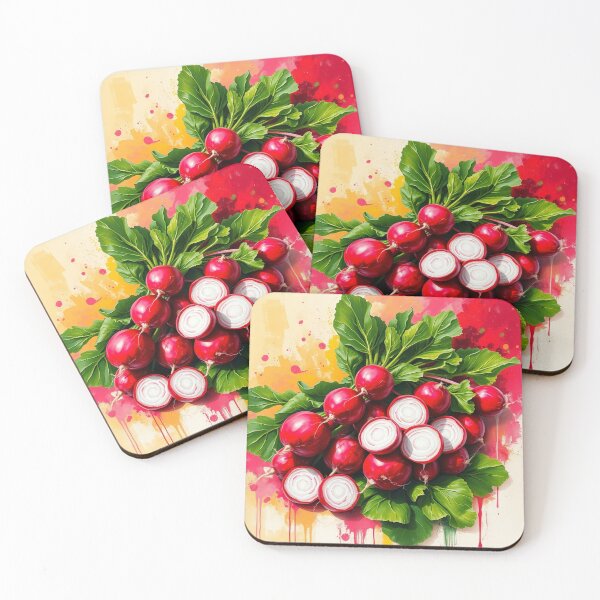 Item preview, Bold Abstract Radishes – Vibrant Expressive Vegan Art designed and sold by Wesira.