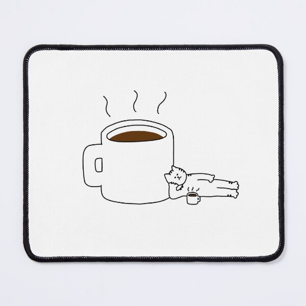 Item preview, a Cat leaning against the cup of coffee designed and sold by superbaechoo.