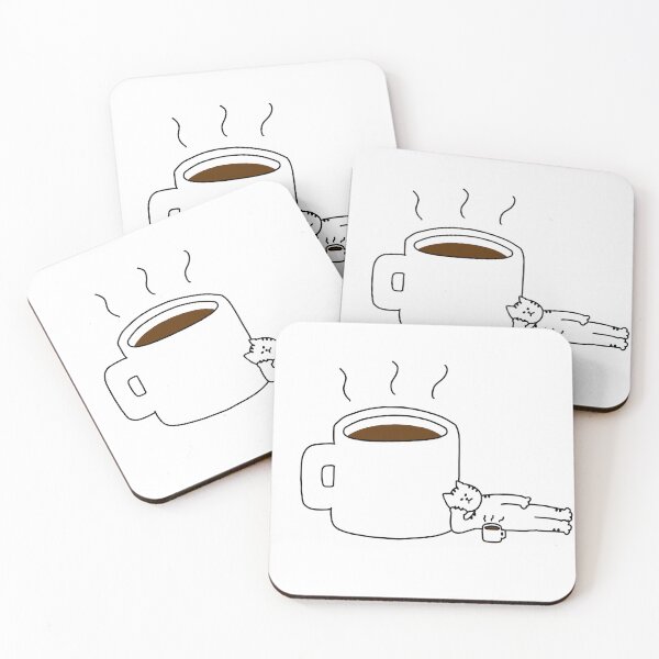 Artikelvorschau, eine Katze lehnt an der Tasse Kaffee entworfen und verkauft von superbaechoo.