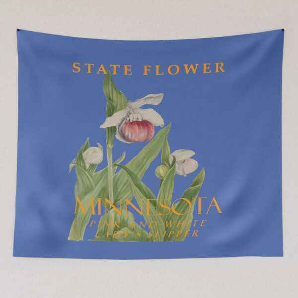 Item preview, Minnesota Territory Flower Pink-and-white Ladys Slipper designed and sold by taiche.