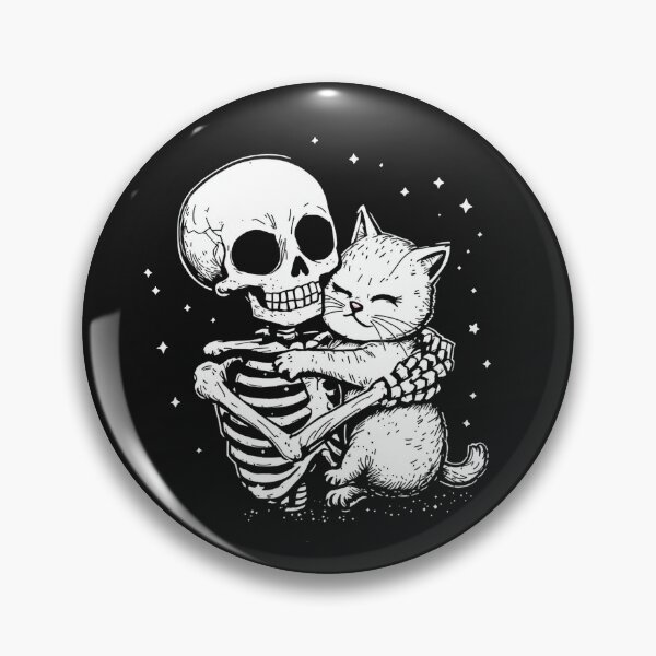 Item preview, Modern Trendy funny Skeleton Holding Cat Skeleton Cute Cat in Space designed and sold by SOUFIANE1991.