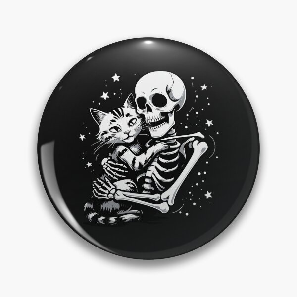 Item preview, Modern Trendy funny Skeleton Holding Cat Skeleton Cute Cat in Space designed and sold by SOUFIANE1991.