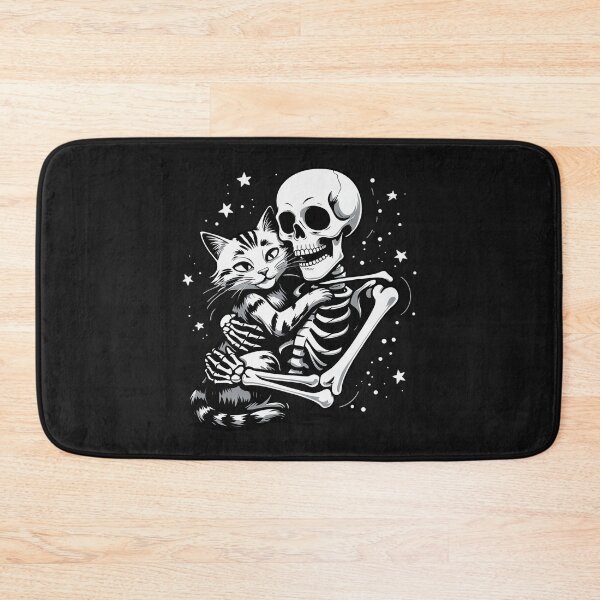 Item preview, Modern Trendy funny Skeleton Holding Cat Skeleton Cute Cat in Space designed and sold by SOUFIANE1991.