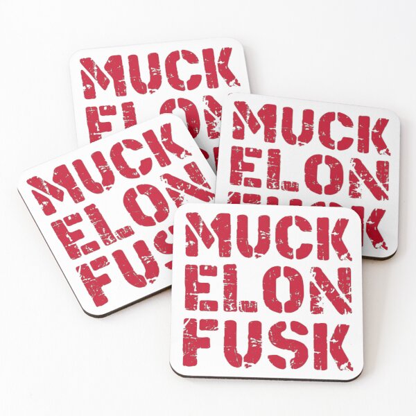 Item preview, fuck elon musk, muck fusk, no elon, muck elon fusk,  tesla bumper decal red designed and sold by ramwebroom.