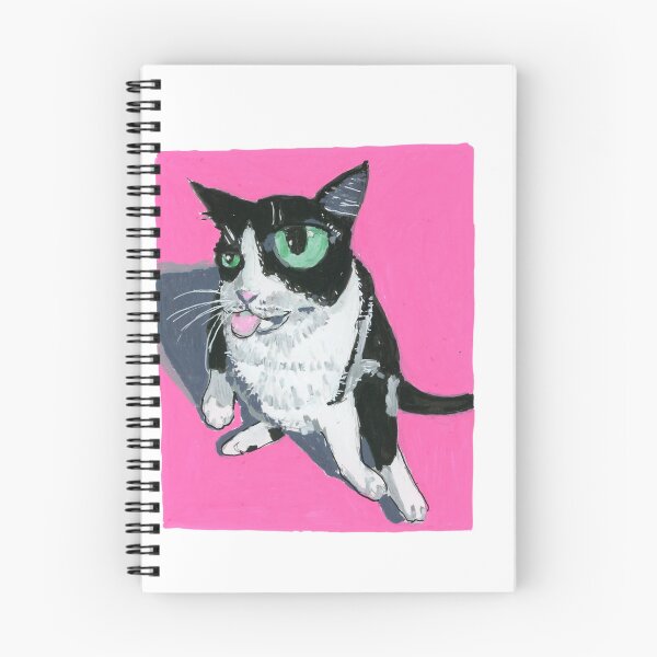 Item preview, Whacky Cat: un felino bobo pintado a mano con un fondo rosa brillante designed and sold by CarvingCoryArt.