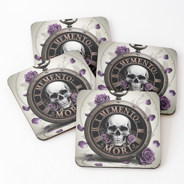 Item preview, Memento Mori Clock | Dark Academia Time-Themed Design designed and sold by TheVelvetArchive.