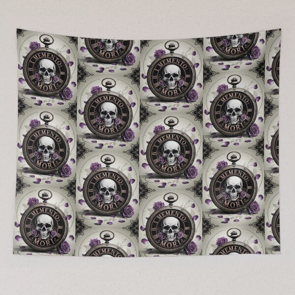 Item preview, Memento Mori Clock | Dark Academia Time-Themed Design designed and sold by TheVelvetArchive.
