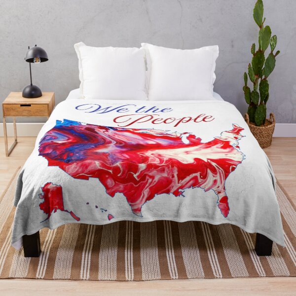 Item preview, USA - We the People- Mesh Flag - Flow Art / Pour Painting - jdp-04-0045 designed and sold by ANomadDesigns.