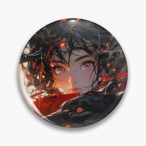 Item preview, Fiery Fierce Wolf Anime Girl designed and sold by bubblegoth.