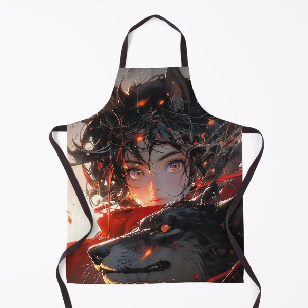 Item preview, Fiery Fierce Wolf Anime Girl designed and sold by bubblegoth.