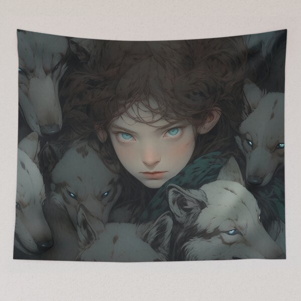Item preview, Fierce Wolf Transformation Anime Girl designed and sold by bubblegoth.