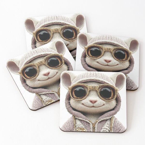 Item preview, Cool Sugar Glider in Luxury Hoodie and Gold Accessories - Stylish Animal Art designed and sold by KatyDesignShop.