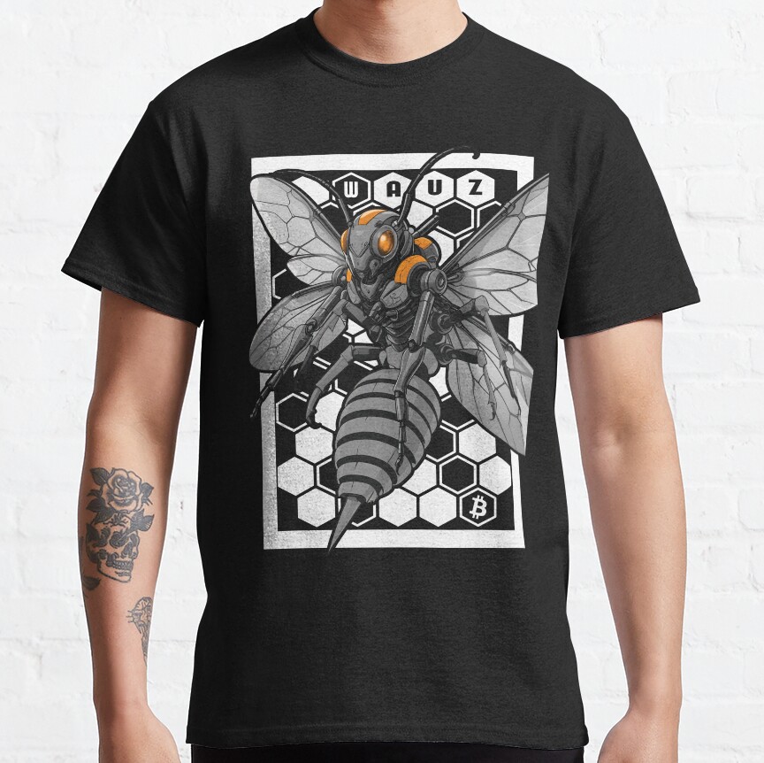 Wauz 3.2: Cyberpunk Bitcoin Hornet – Ready To Sting | Bold Futuristic Design Classic T-Shirt