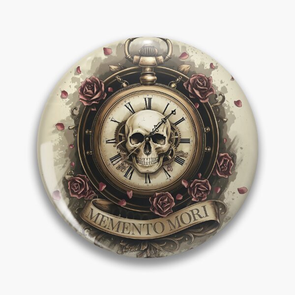 Item preview, Memento Mori Clock | Dark Academia Time-Themed Design designed and sold by TheVelvetArchive.