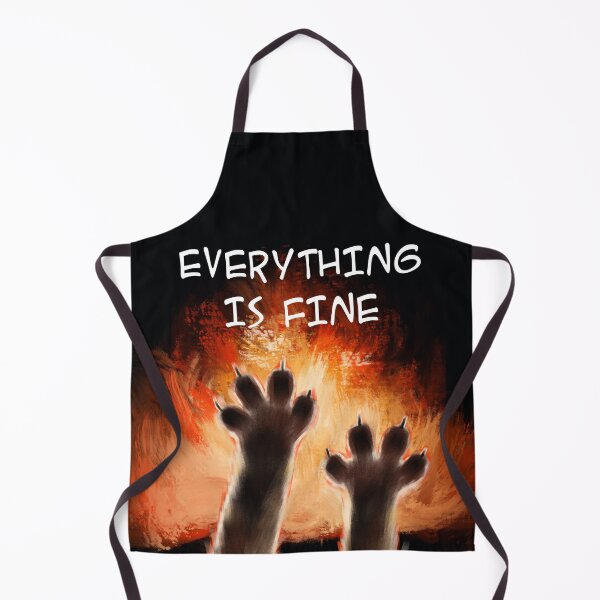 Item preview, Funny meme black cat on the fire - Everything is fine designed and sold by Makitsu Neko.