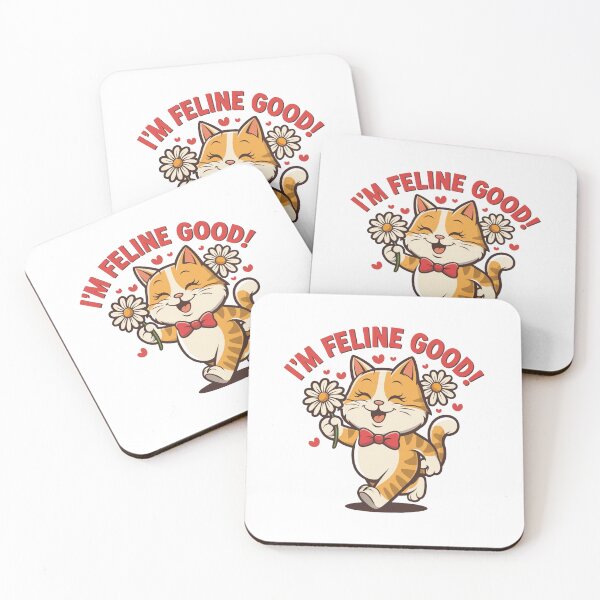 Item preview, feeling good, feline, cat, cute, meme, funnyfits70, Humor, Funny, retro, vintages, funny quotes, animal humor, designed and sold by FunnyFits70.