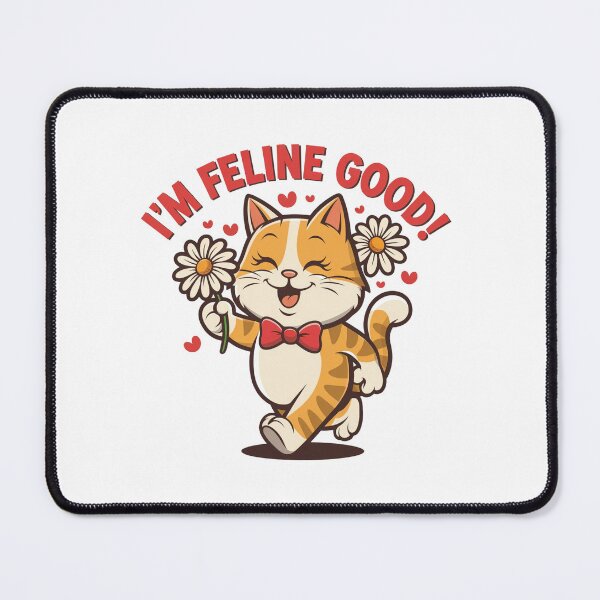 Item preview, feeling good, feline, cat, cute, meme, funnyfits70, Humor, Funny, retro, vintages, funny quotes, animal humor, designed and sold by FunnyFits70.