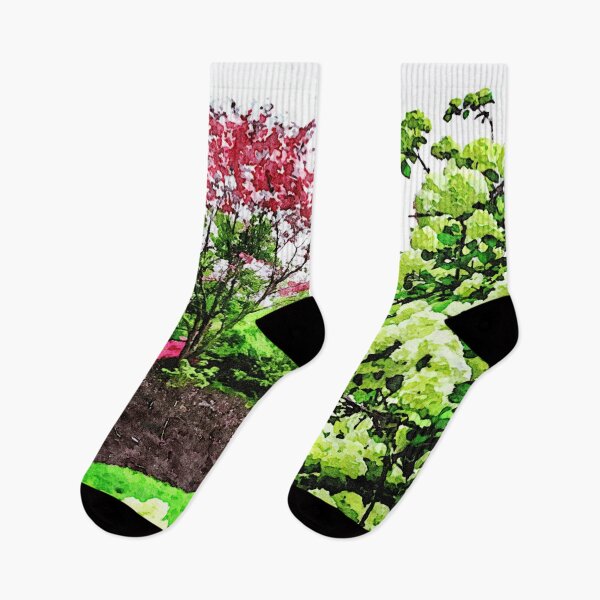 Item preview, Vibrant spring garden with blooming flowers and lush greenery designed and sold by GestaltImagery.