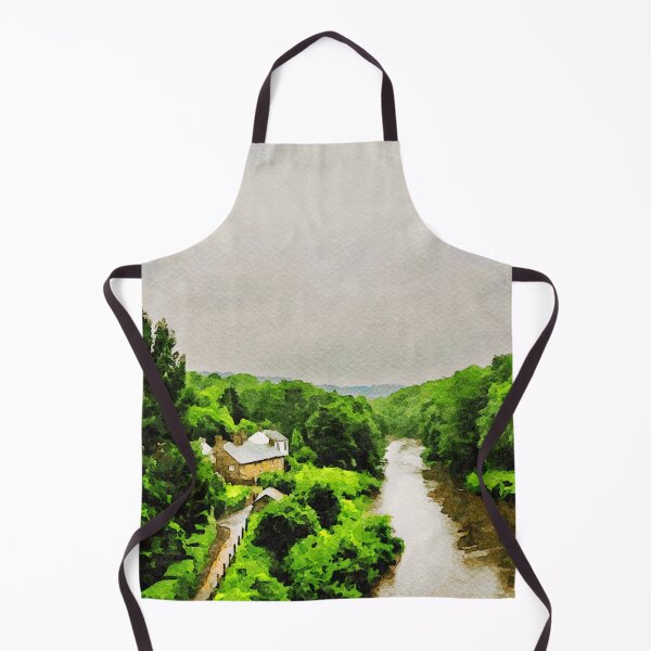 Item preview, Serene watercolor landscape of Shropshire Hills in England with river view designed and sold by GestaltImagery.