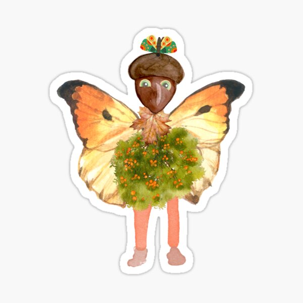 Item preview, Boho Acorn-Head Butterfly Character T-Shirt designed and sold by GorinART.