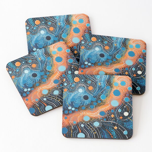 Item preview, Arte de puntos de inspiración aborigen - Flujo de lava principal designed and sold by GrinGalore.