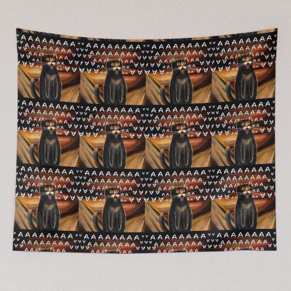 Item preview, Funny meme black cat on the fire  designed and sold by Makitsu Neko.