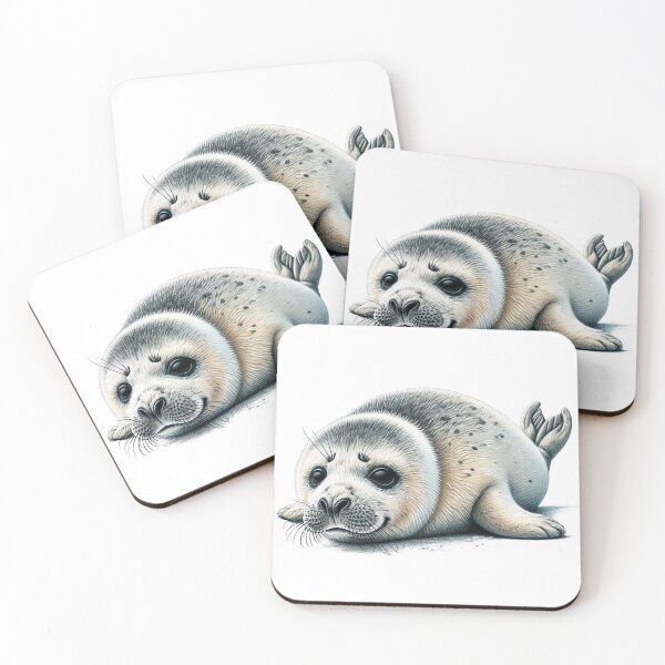 Item preview, Cute Baby Seal Colored Pencil Sketch Portrait designed and sold by MaedK.