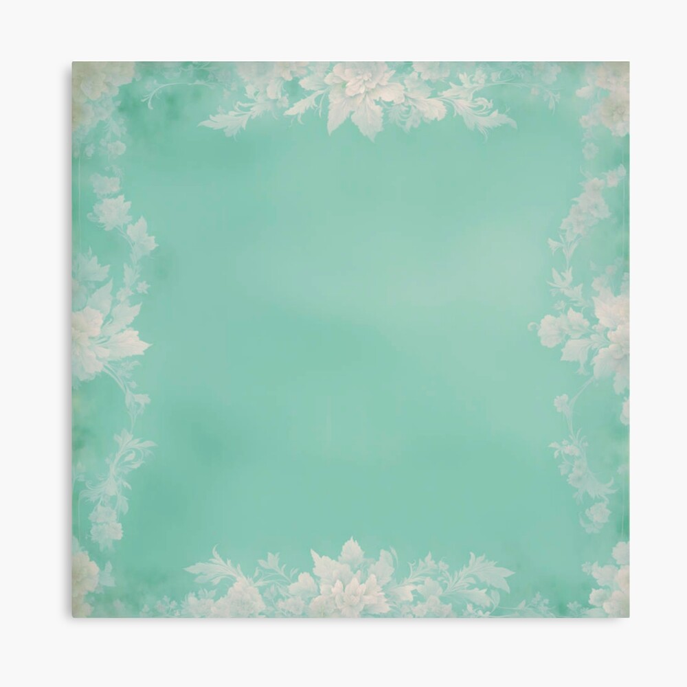 Vintage Paper- Light Teal Floral Poster