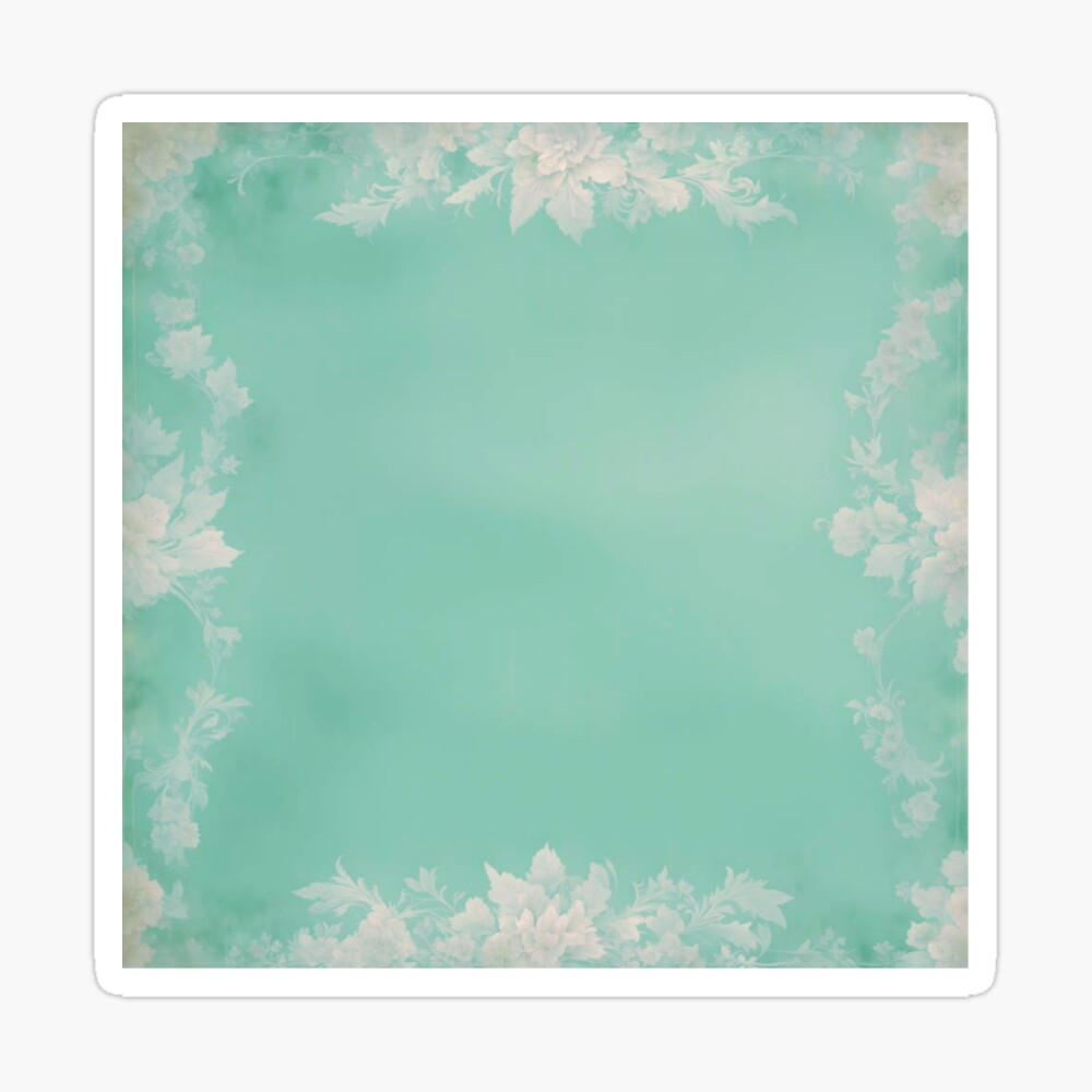 Vintage Paper- Light Teal Floral Poster