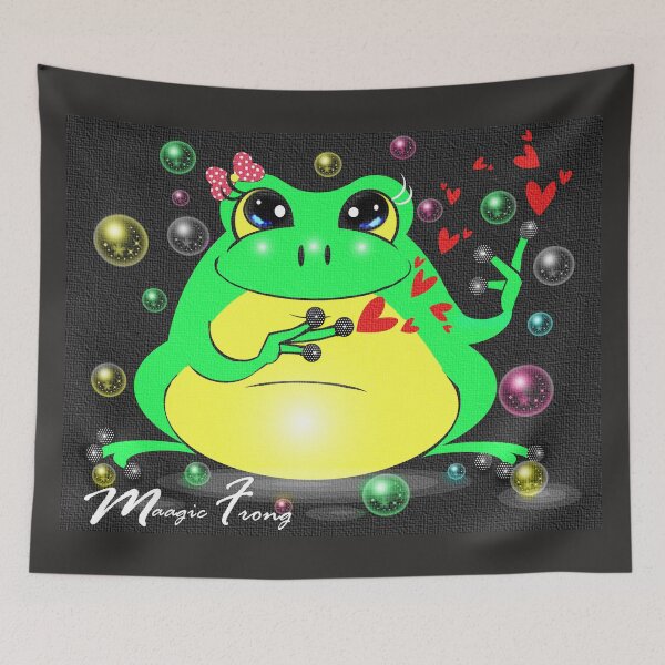 Item preview, Magic frog sending sweet hearts to her friends  designed and sold by Shirley cute art .