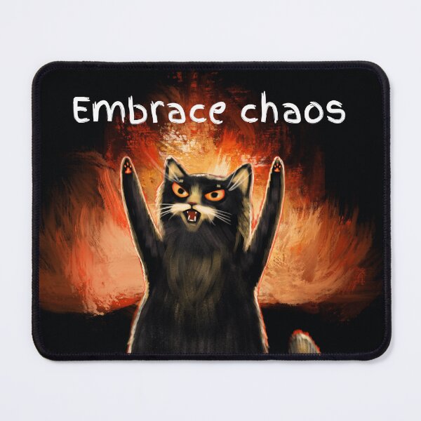 Item preview, Funny meme black cat on the fire - Embrace chaos designed and sold by Makitsu Neko.