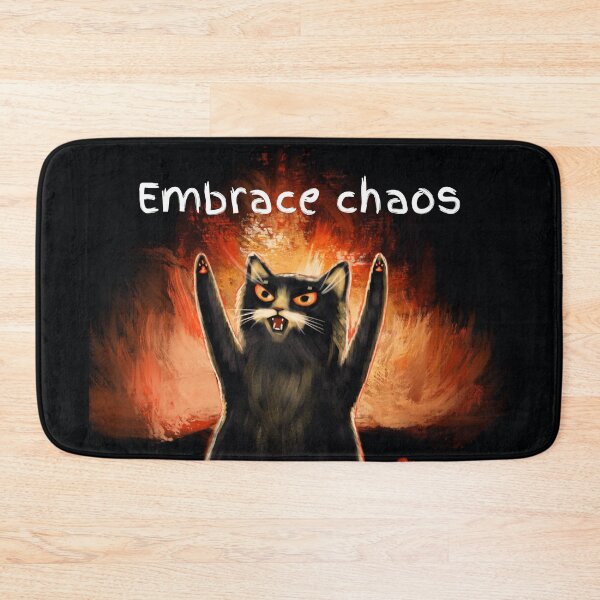 Item preview, Funny meme black cat on the fire - Embrace chaos designed and sold by Makitsu Neko.