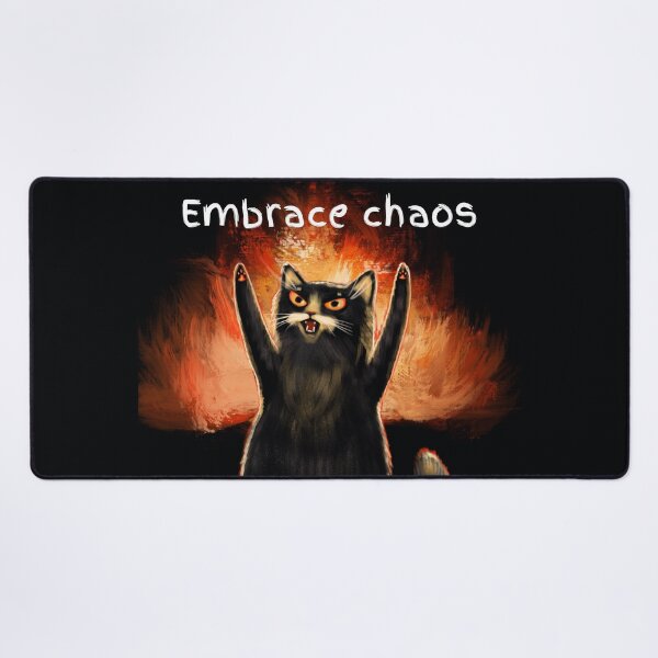 Item preview, Funny meme black cat on the fire - Embrace chaos designed and sold by Makitsu Neko.