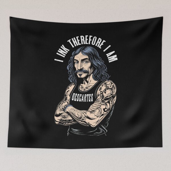 Item preview, Tattoo Philosophy Descartes I Ink Therefore I Am Tattoos designed and sold by GrandeDuc.