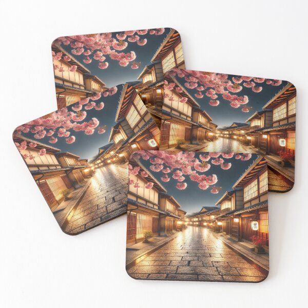 Item preview, Kyoto Hanamikoji Street at Night - Traditional Japanese Townscape designed and sold by NihonKamonScape.