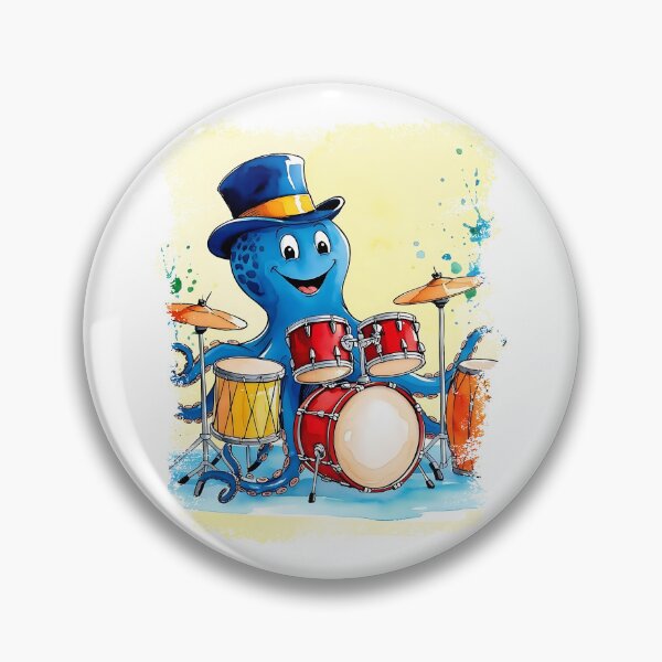 Item preview, Vintage Drumming With Smiling Octopus designed and sold by TestudoDesign.