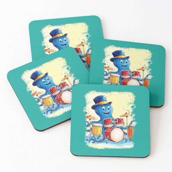 Item preview, Vintage Drumming With Smiling Octopus designed and sold by TestudoDesign.