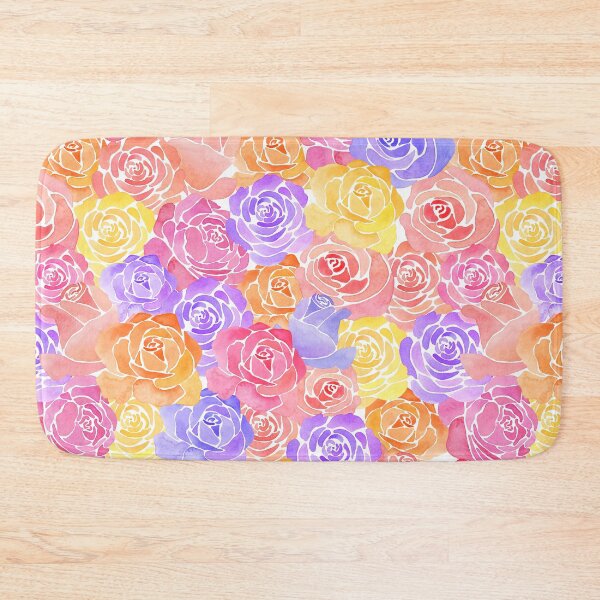 Item preview, A vibrant, colorful pattern of watercolor roses in various colors designed and sold by Hillary Holt.