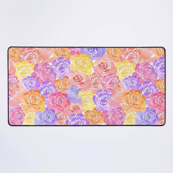 Item preview, A vibrant, colorful pattern of watercolor roses in various colors designed and sold by Hillary Holt.