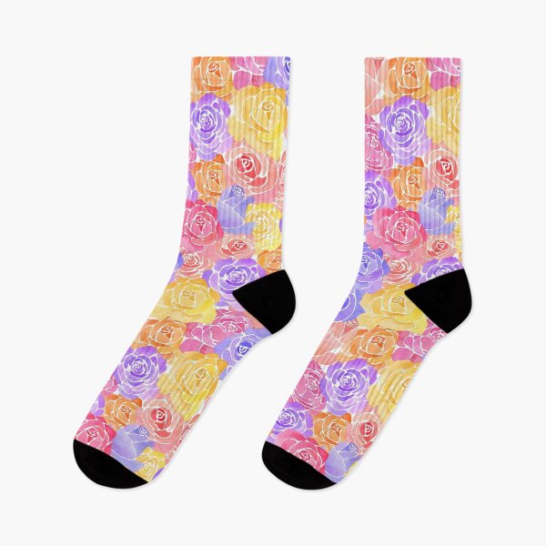 Item preview, A vibrant, colorful pattern of watercolor roses in various colors designed and sold by Hillary Holt.